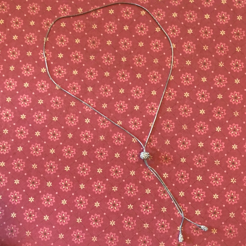necklace with crystal accents & slide adjustment